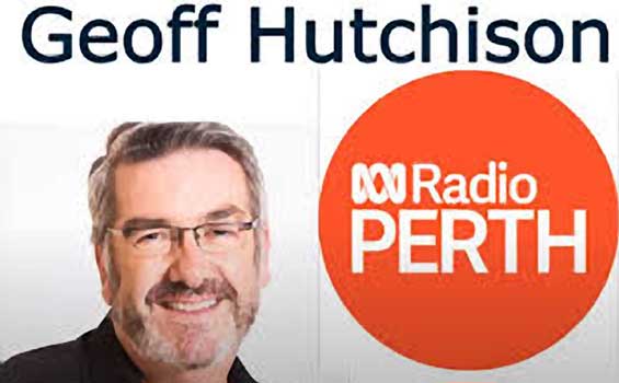 Geoff Hutchison portrait next to the ABC Radio Perth logo